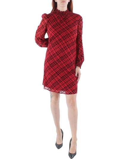 Tommy Hilfiger Women's Plaid Smocked-neck Chiffon Dress In Multi
