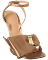Ferragamo Helena Satin Bow Ankle-strap Sandals In Pink