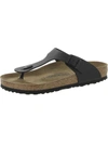 Birkenstock Leather Buckle Flip Flops In Black