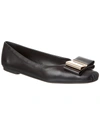 Ferragamo Double-bow Ballet Flat In Black