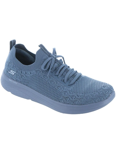 Skechers Max Cushioning Lite Overjoyed Womens Faux Fur Lined Lifestyle Athletic And Training Shoes In Blue