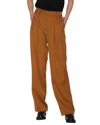 Walter Baker Tammy Pleated Crepe Wide-leg Trousers In Brown