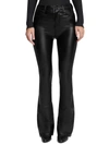 7 For All Mankind Womens Vegan Leather High Rise Bootcut Pants In Black