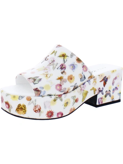 KATY PERRY THE BUSY BEE WOMENS PEEP-TOE PRINTED PLATFORM SANDALS