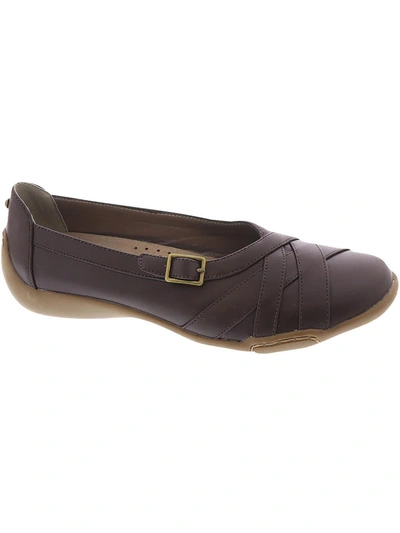 Array Shannon Womens Leather Slip On Flats In Brown