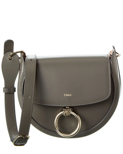 Chloé Arlene Leather Crossbody In Grey