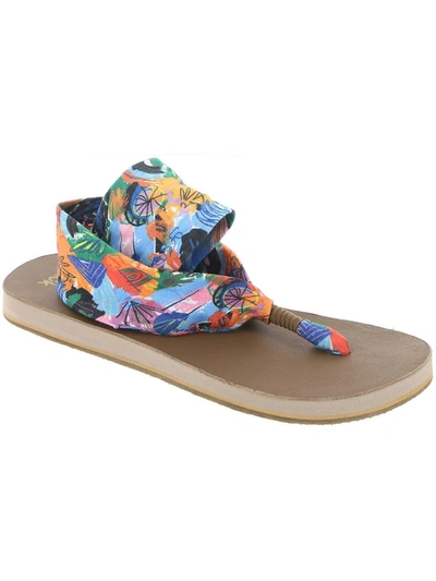Sanuk Sling St X Ppf Womens Printed Casual Thong Sandals In Multi