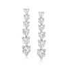 Ross-simons Diamond Graduated Linear Drop Earrings In 14kt White Gold In White