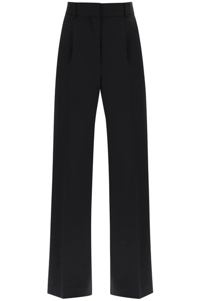 Msgm Wide-leg High-waist Trousers In Black