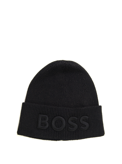 Hugo Boss Afox Rib Hat In Black