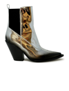 Elena Iachi Silver Mirror Leather Peggy Ankle Boots In Silver