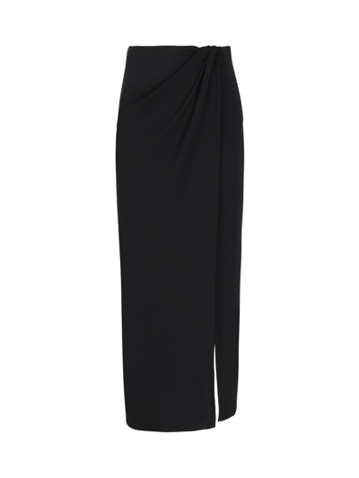 The Andamane Long Skirt With Slit In Black