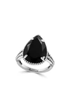 Effy Sterling Silver Pear Cut Onyx Ring In Black