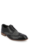 Thomas & Vine Filmore Herringbone Wingtip Derby In Black