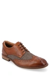 Thomas & Vine Filmore Herringbone Wingtip Derby In Cognac