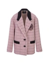 Etro Check Jacket With Embroidery In Pink