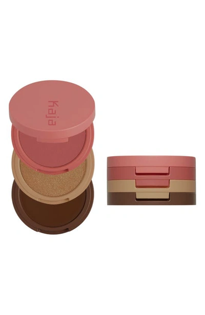 Kaja Play Bento Cream Bronzer, Powder Blush And Highlighter Sculpting Trio 03 Mochamallow