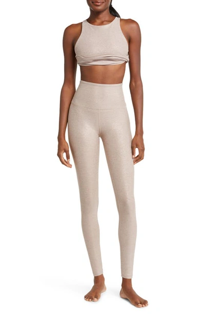 Beyond Yoga Soft Shine High Waist Leggings In Gold Stardust Foil