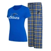 Concepts Sport Women's  Blue, Gold St. Louis Blues Arctic T-shirt And Pajama Pants Sleep Set In Blue