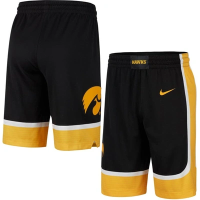 NIKE NIKE BLACK IOWA HAWKEYES REPLICA TEAM PERFORMANCE BASKETBALL SHORTS