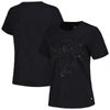 THE WILD COLLECTIVE THE WILD COLLECTIVE BLACK LAFC SATIN APPLIQUE T-SHIRT