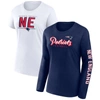 Fanatics Women's  Navy, White New England Patriots Two-pack Combo Cheerleaderâ T-shirt Set In Navy