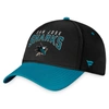 Fanatics Branded Black/teal San Jose Sharks Fundamental 2-tone Flex Hat In Black