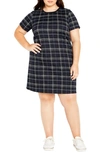 CITY CHIC CHECK LOVE KNIT DRESS