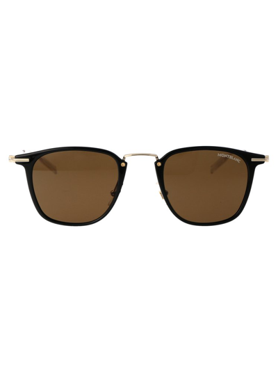 Montblanc Square Frame Sunglasses In Black