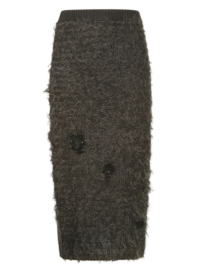 Acne Studios Fuzzy Midi Skirt In Black