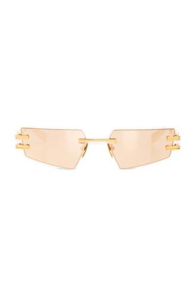 Balmain Eyewear Square Frame Sunglasses In Gold