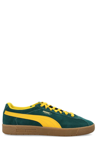 Puma Delphin Suede Trainers In Green,yellow
