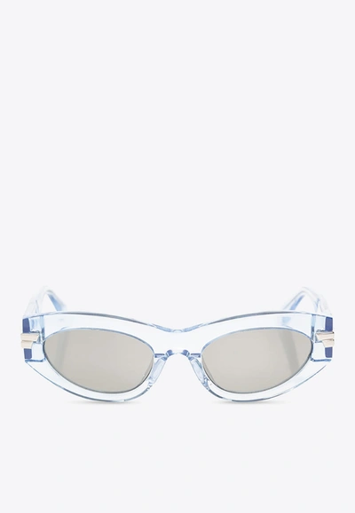 Bottega Veneta Classic Oval Sunglasses In Gray