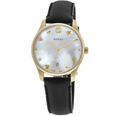 Pre-owned Gucci Ya1264044 Women's G-timeless Mother Of Pearl Dial Quartz Watch