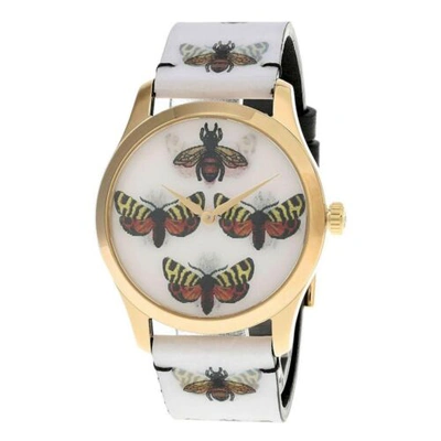 Pre-owned Gucci Ya1264109 Women's G-timeless White Dial Quartz Watch