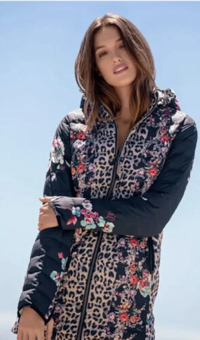 Pre-owned Johnny Was Reversible Floral Puffer Coat / Jacket $450 Msrp Sizes M And Xl In Multicolor