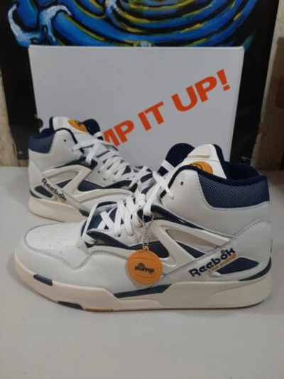 Pre-owned Reebok Pump Omni Zone Ii 2 Chalk Vector Navy 13 In Chalk/vector Navy