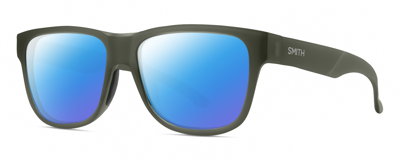 Pre-owned Smith Optics Lowdown Slim 2 Unisex Polarized Sunglasses Moss Crystal Green 53 Mm In Blue Mirror Polar