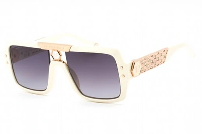 Pre-owned Philipp Plein Spp079-09zq-53 Sunglasses Size 53mm 145mm 20mm Beige Women In Gray