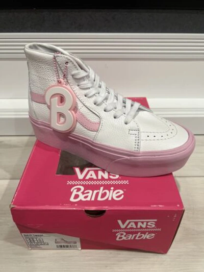 Pre-owned Vans X Barbie Sk8-hi Size 6 Tapered Stackform Limited Edition Shoe In Boxes In White