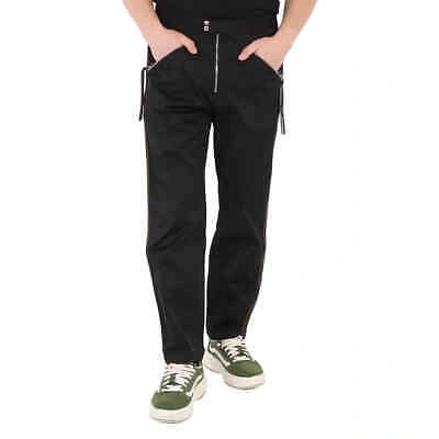Pre-owned Roberto Cavalli Men's Black Lounge Zip Trousers
