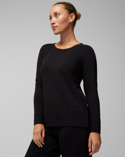 Soma Women's Ultra Soft Fleece Crewneck Sweatshirt In Black Size Medium |