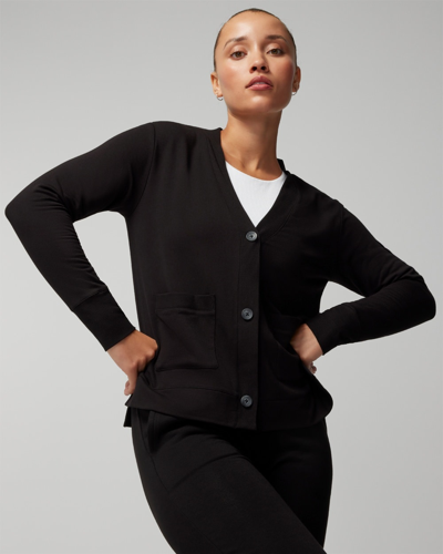 Soma Women's Ultra Soft Fleece Relaxed Cardigan In Black Size 2xl |