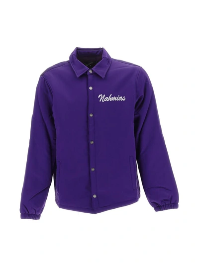 Nahmias Men's Miracle Academy Embroidered Silk Coach Jacket In Purple