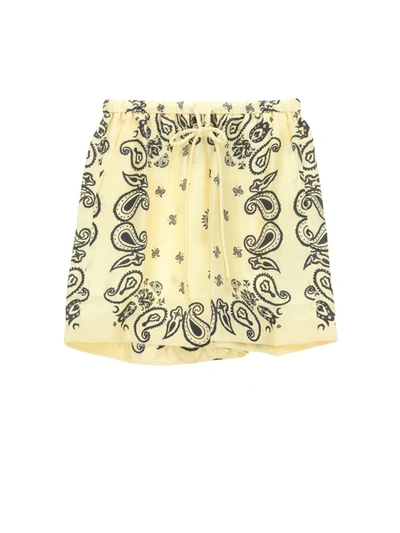 Nanushka Graphic Printed Drawstring Shorts In Bandana Yellow Large Scale