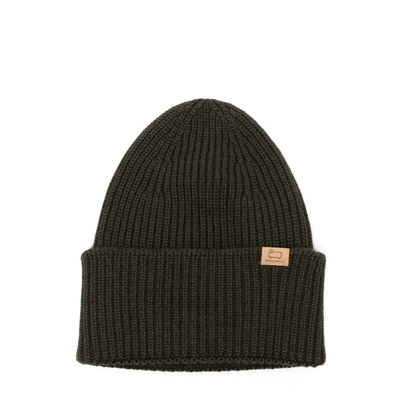 Woolrich Military Green Ribbed Beanie