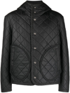 Craig Green Quilted Black Down Jacket With Fixed Hood