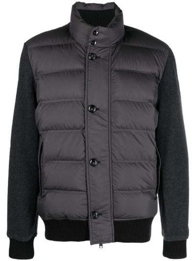 Woolrich Buttoned Quilted Jacket In Grey