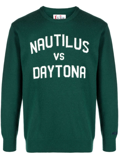 Mc2 Saint Barth Nautilus Vs Daytona Wool And Cashmere Blend Jumper In Green