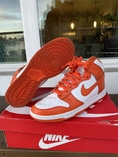 Pre-owned Nike Size 9.5 -  Dunk High Sp Syracuse 2021 Og All Shoes In Orange